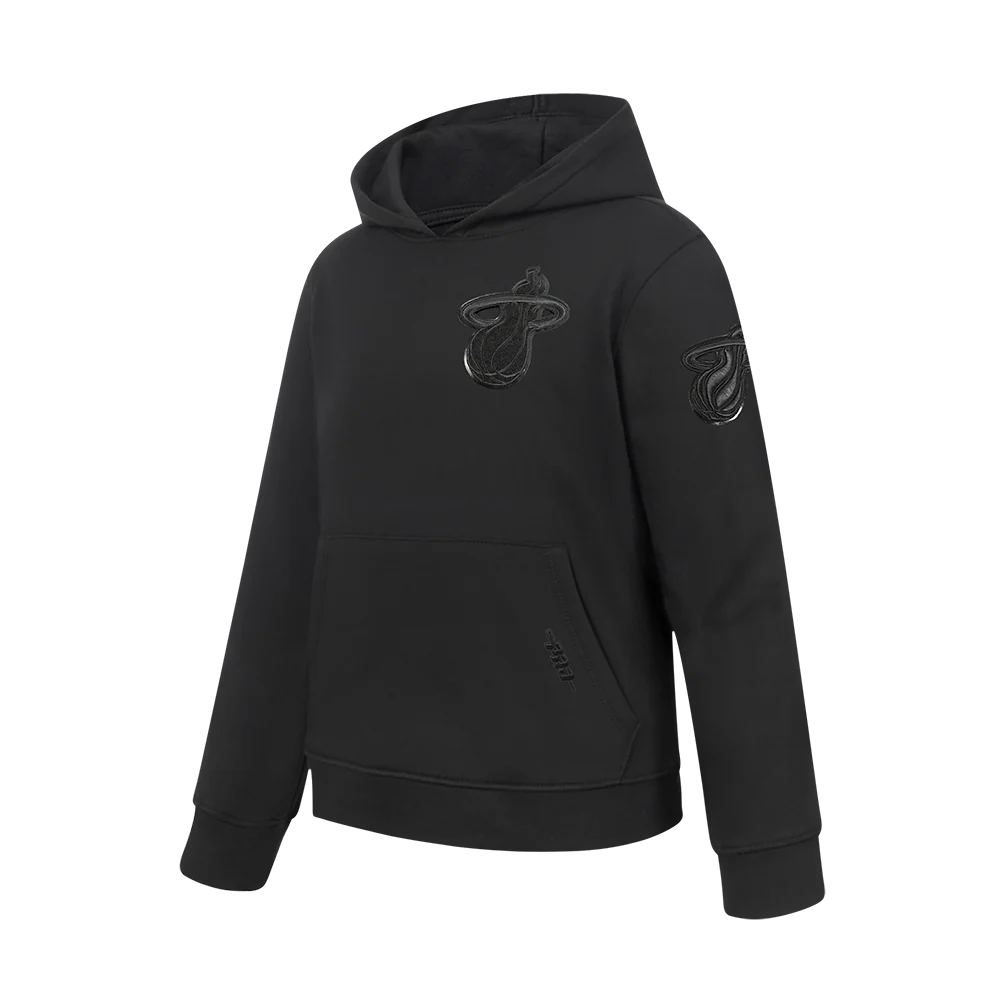 NBA MIAMI HEAT TRIPLE BLACK BIG BOYS FLC PO HOODIE (BLACK) - Image 2