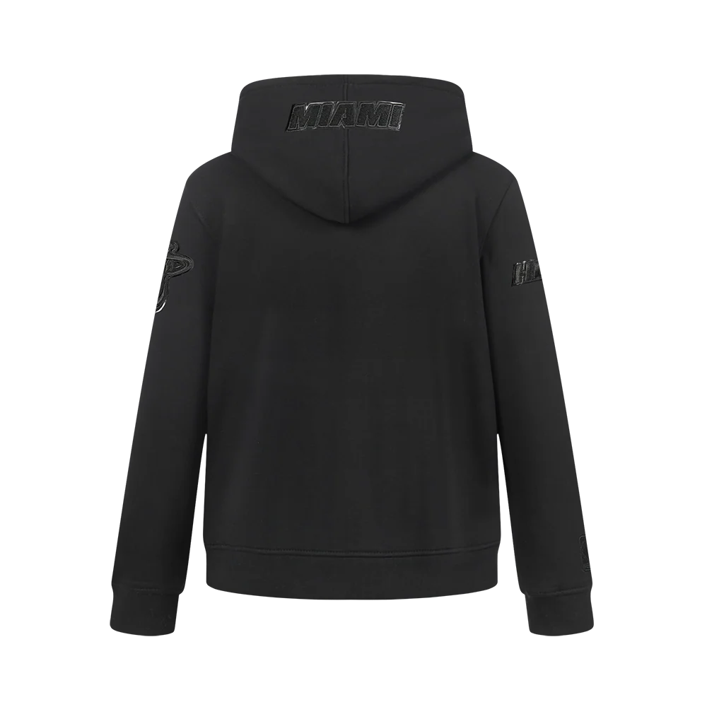 NBA MIAMI HEAT TRIPLE BLACK BIG BOYS FLC PO HOODIE (BLACK) - Image 3