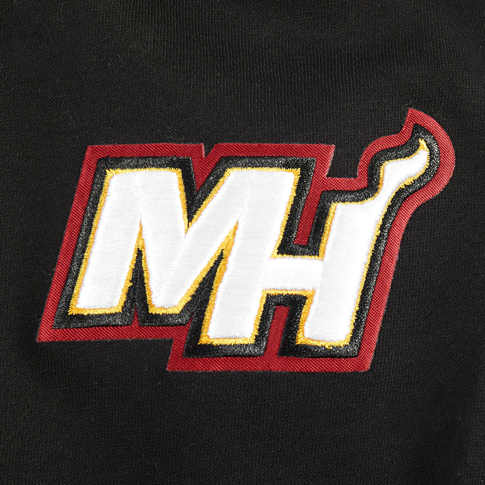 NBA MIAMI HEAT RETRO CLASSIC BIG BOYS RIB FLEECE PULLOVER HOODIE (BLACK) - Image 5