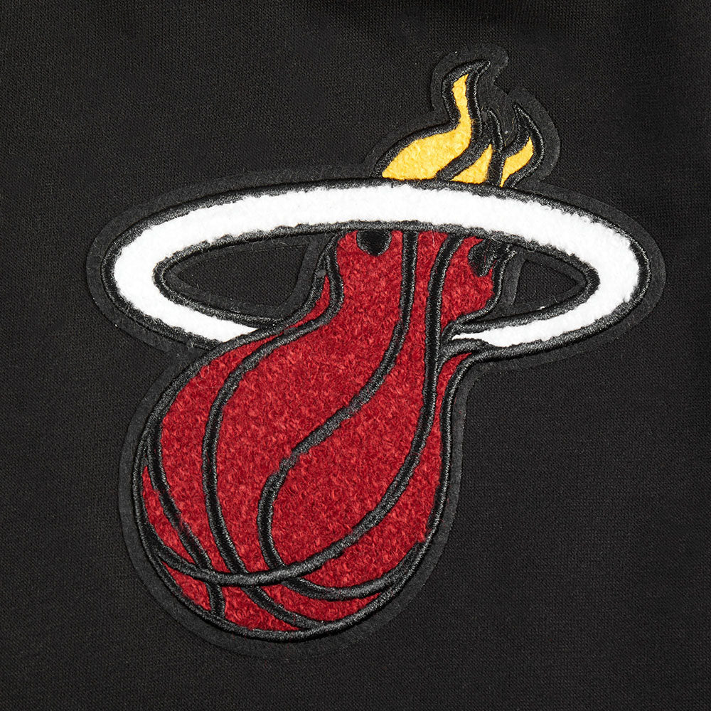 NBA MIAMI HEAT RETRO CLASSIC BIG BOYS RIB FLEECE PULLOVER HOODIE (BLACK) - Image 6