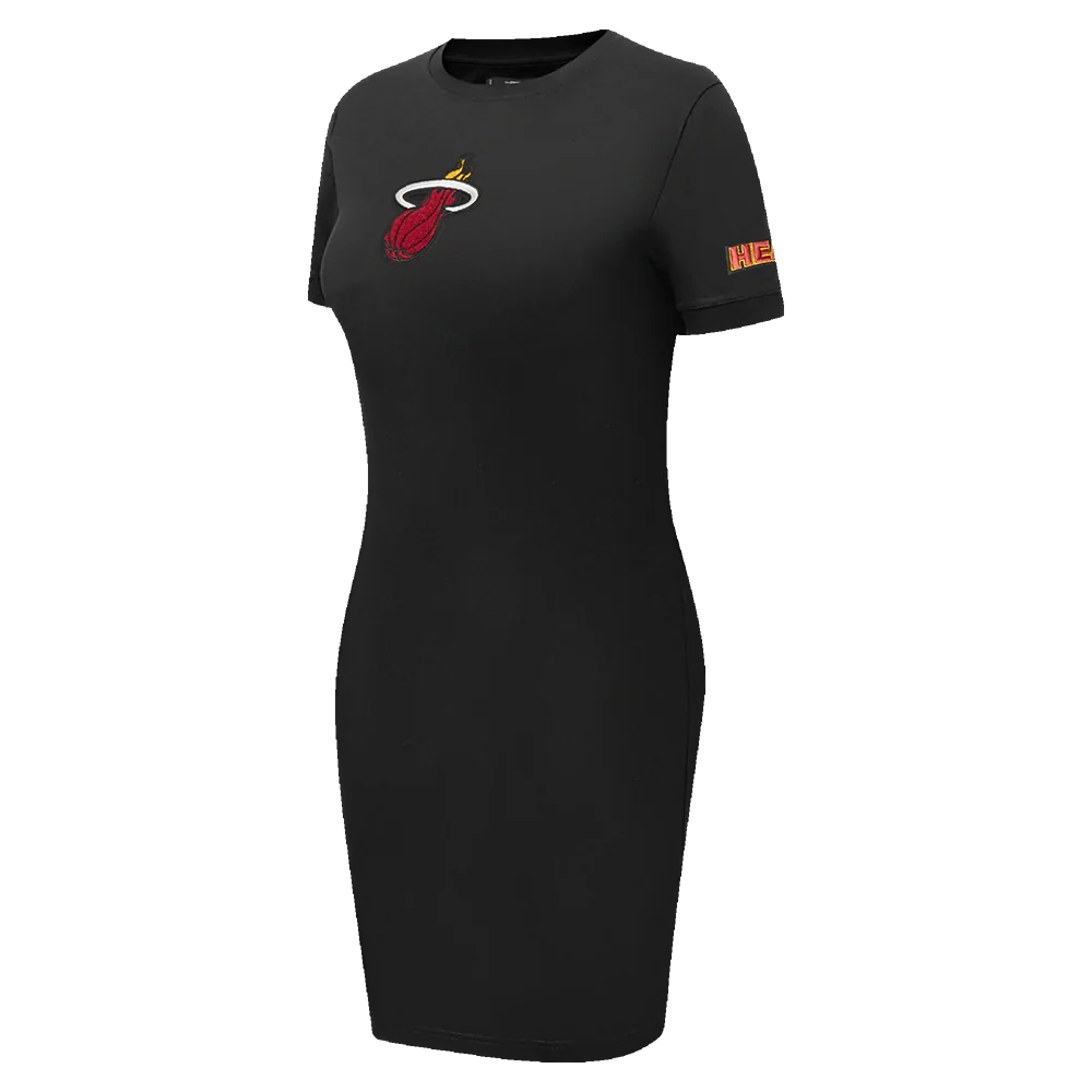 NBA MIAMI HEAT CLASSIC WOMEN'S BODYCON DRESS (BLACK) - Image 2