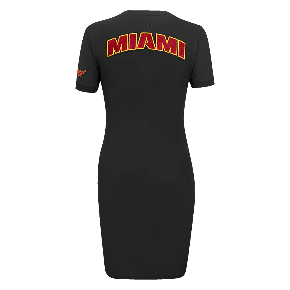 NBA MIAMI HEAT CLASSIC WOMEN'S BODYCON DRESS (BLACK) - Image 3