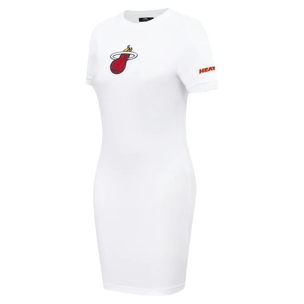 NBA MIAMI HEAT CLASSIC WOMEN'S BODYCON DRESS (WHITE) - Image 2