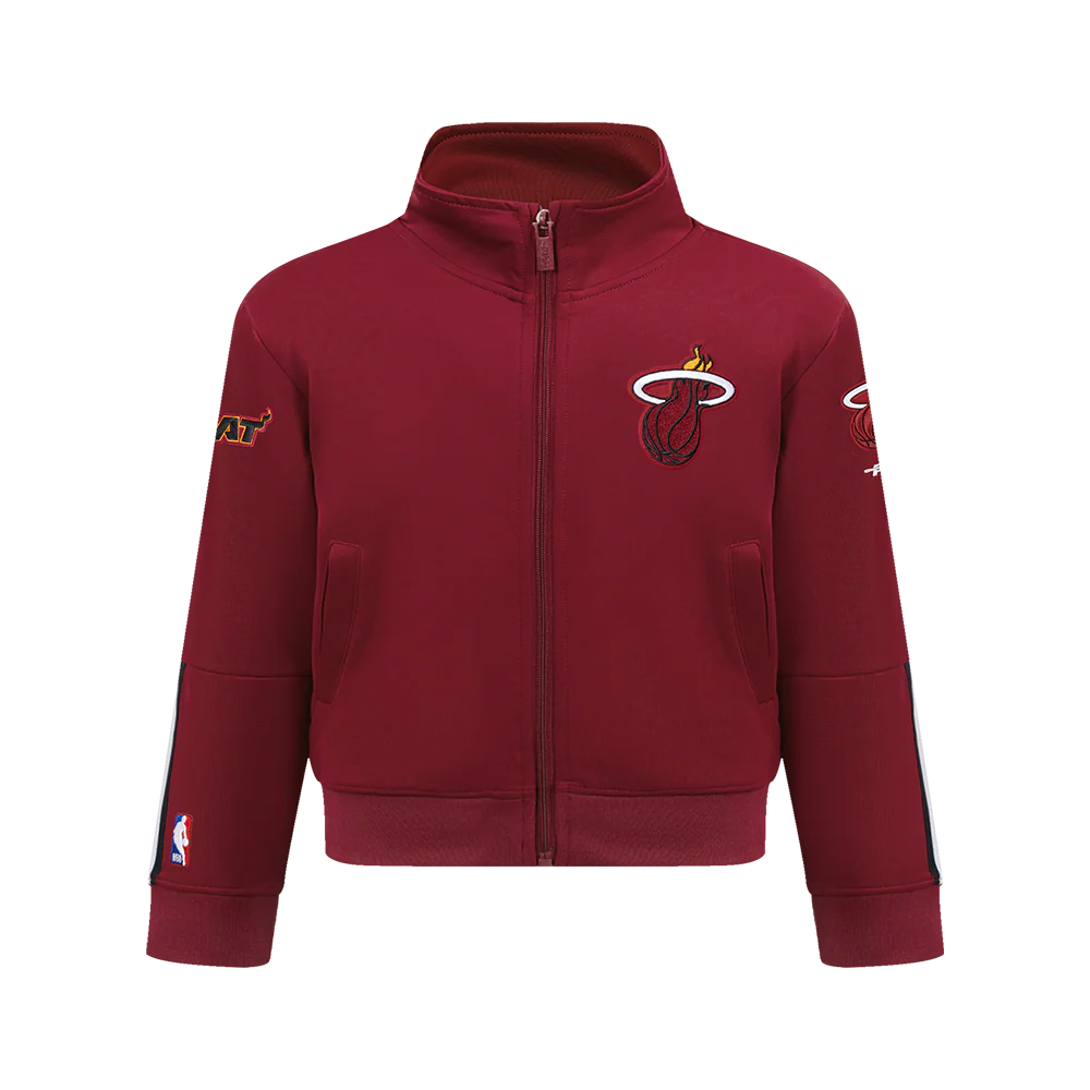 NBA MIAMI HEAT CLASSIC BIG BOYS TRACK JACKET (CARDINAL RED/BLACK)