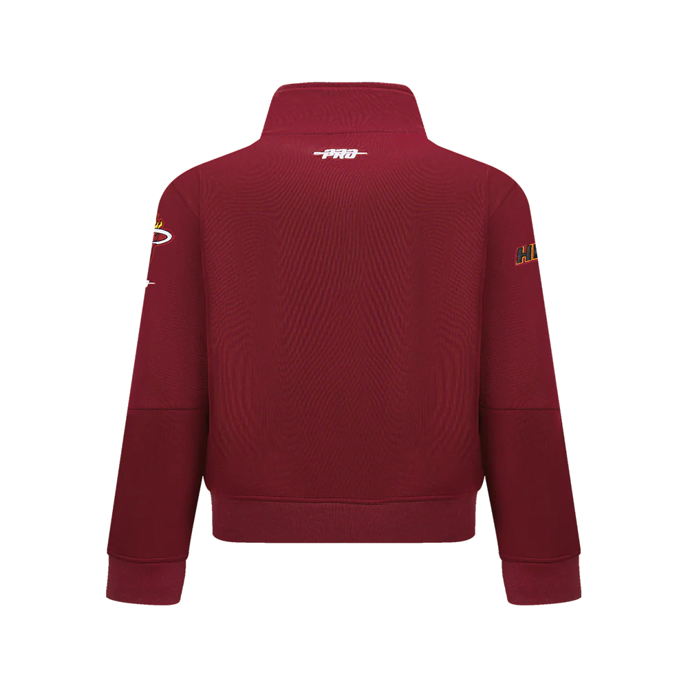 NBA MIAMI HEAT CLASSIC BIG BOYS TRACK JACKET (CARDINAL RED/BLACK) - Image 3