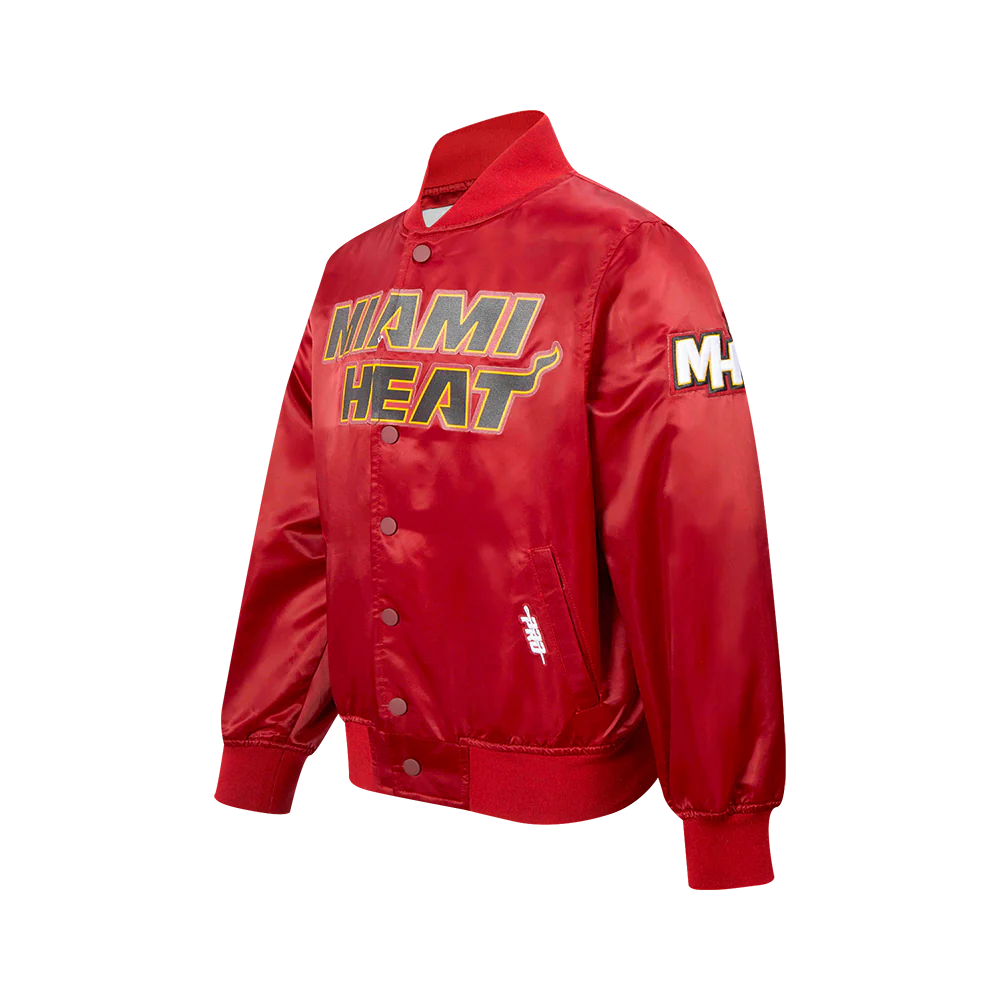 NBA MIAMI HEAT CLASSIC BIG BOYS SATIN JACKET (CARDINAL RED) - Image 3