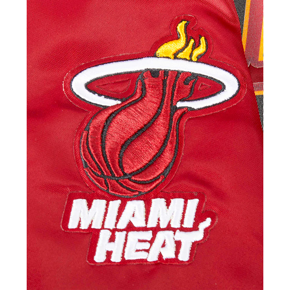NBA MIAMI HEAT CLASSIC BIG BOYS SATIN JACKET (CARDINAL RED) - Image 5