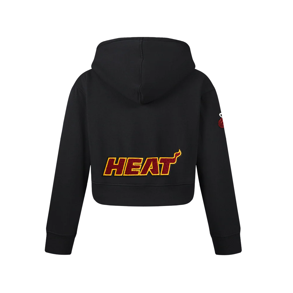 NBA MIAMI HEAT CLASSIC BIG GIRLS  FLEECE FULL ZIP HOODIE (BLACK) - Image 3
