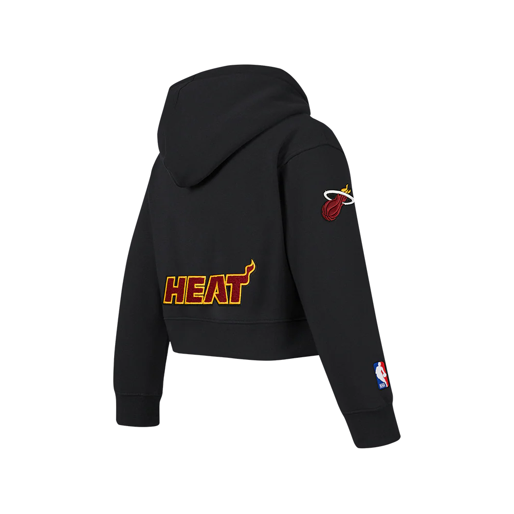 NBA MIAMI HEAT CLASSIC BIG GIRLS  FLEECE FULL ZIP HOODIE (BLACK) - Image 4