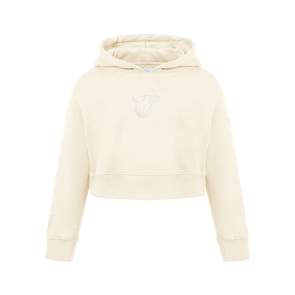 NBA MIAMI HEAT NEUTRAL BIG GIRLS FLC PO HOODIE (EGGSHELL)