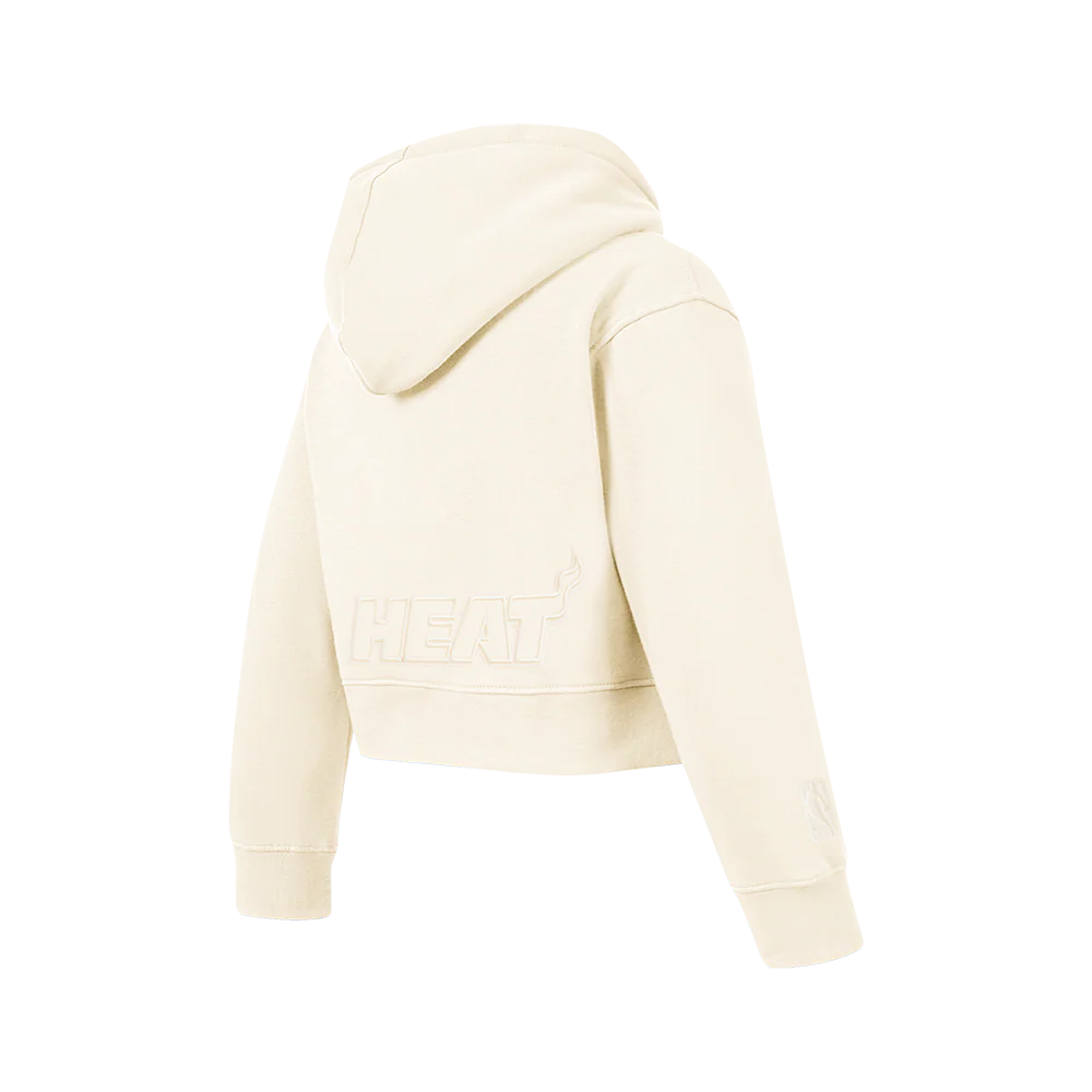 NBA MIAMI HEAT NEUTRAL BIG GIRLS FLC PO HOODIE (EGGSHELL) - Image 4