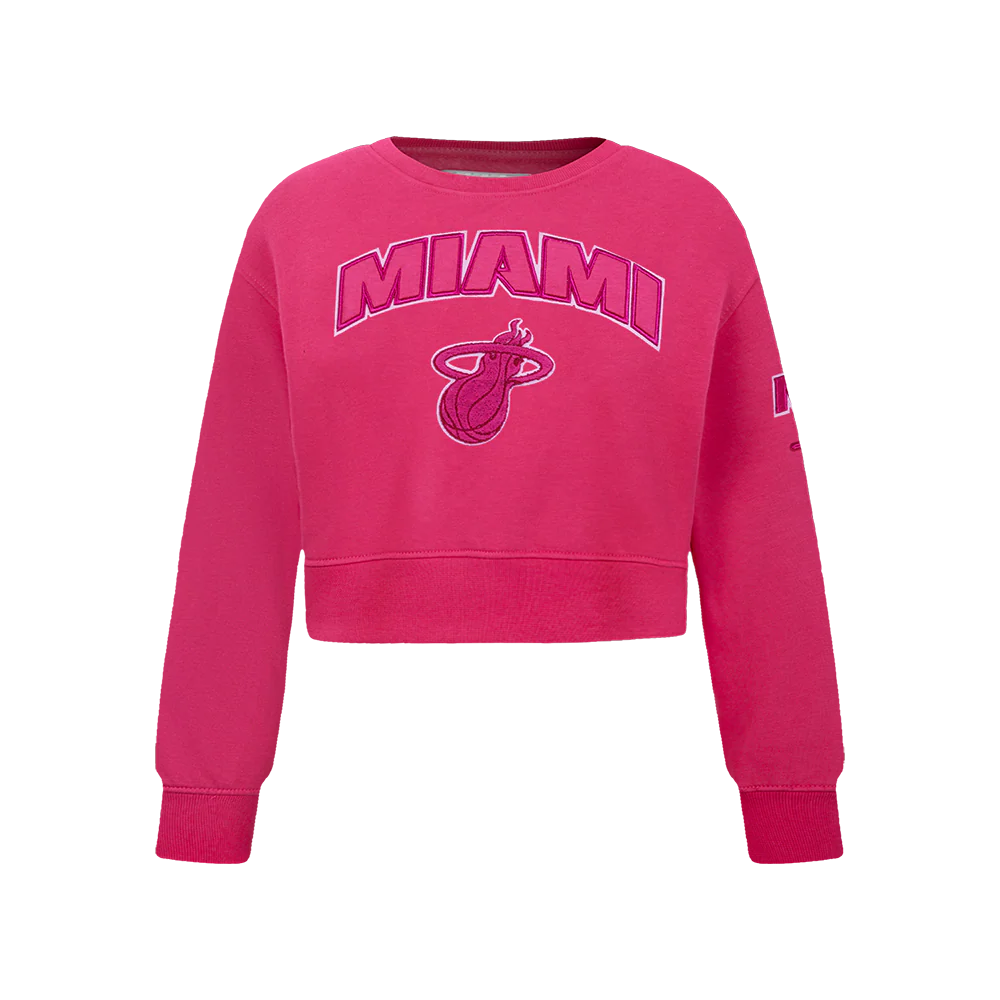 NBA MIAMI HEAT TRIPLE PINK BIG GIRLS FLC CREWNECK (BEETROOT PURPLE)