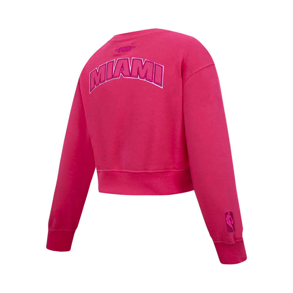 NBA MIAMI HEAT TRIPLE PINK BIG GIRLS FLC CREWNECK (BEETROOT PURPLE) - Image 4