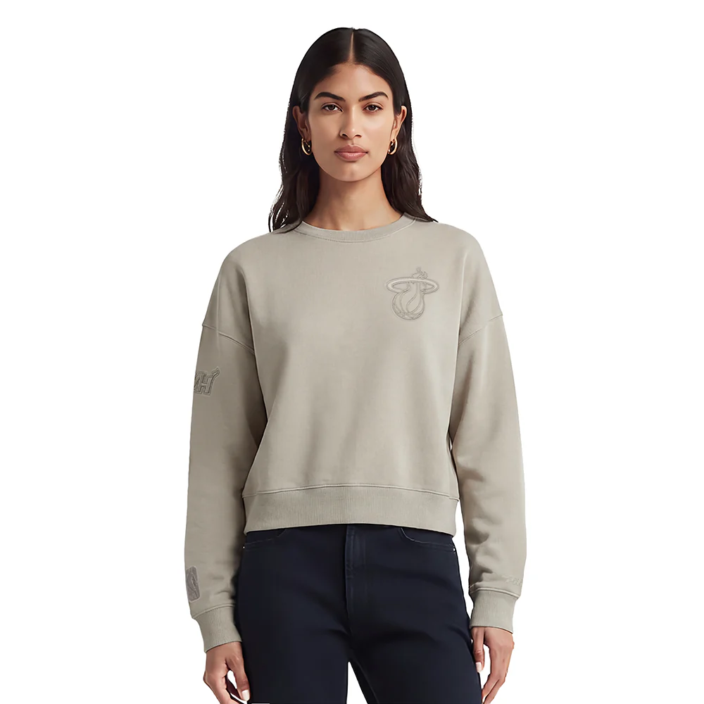 NBA MIAMI HEAT NEUTRAL WOMEN'S CREWNECK (TAUPE)