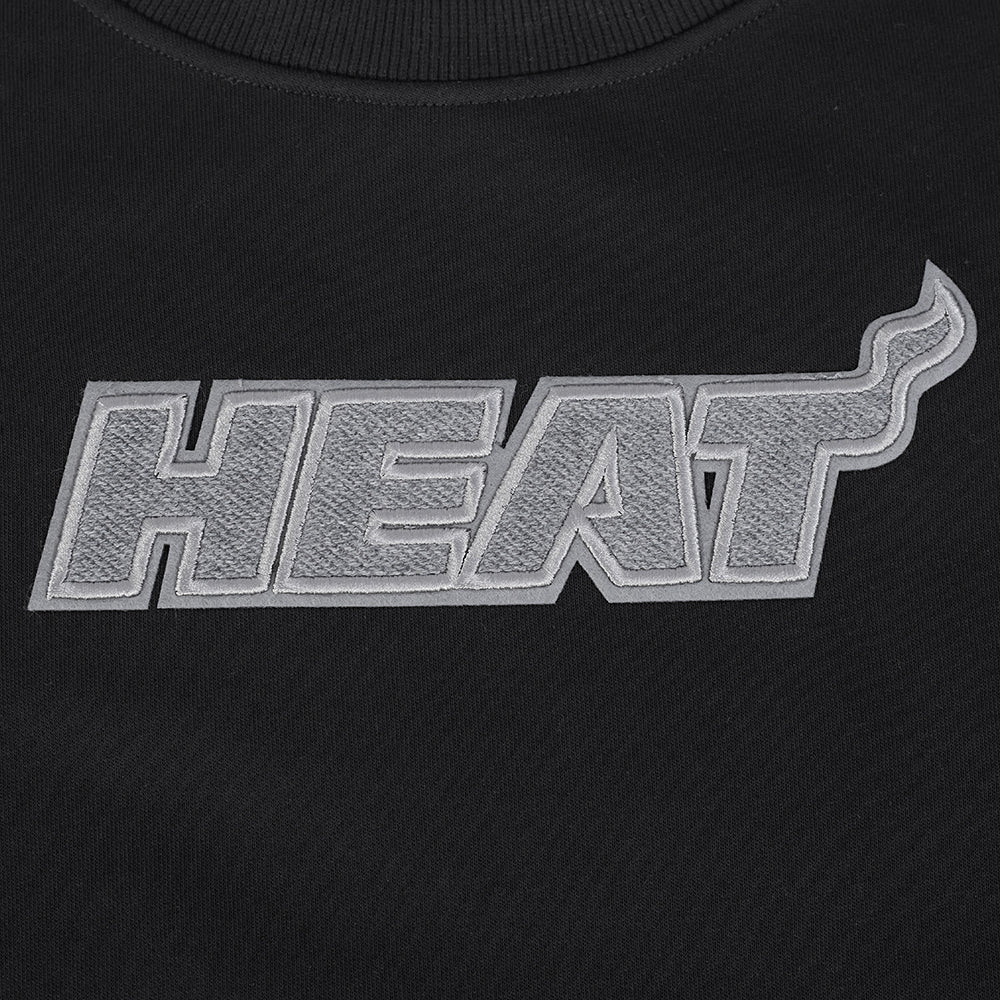NBA MIAMI HEAT REVERSE FRENCH TERRY WOMEN'S FLEECE CREWNECK (BLACK) - Image 8