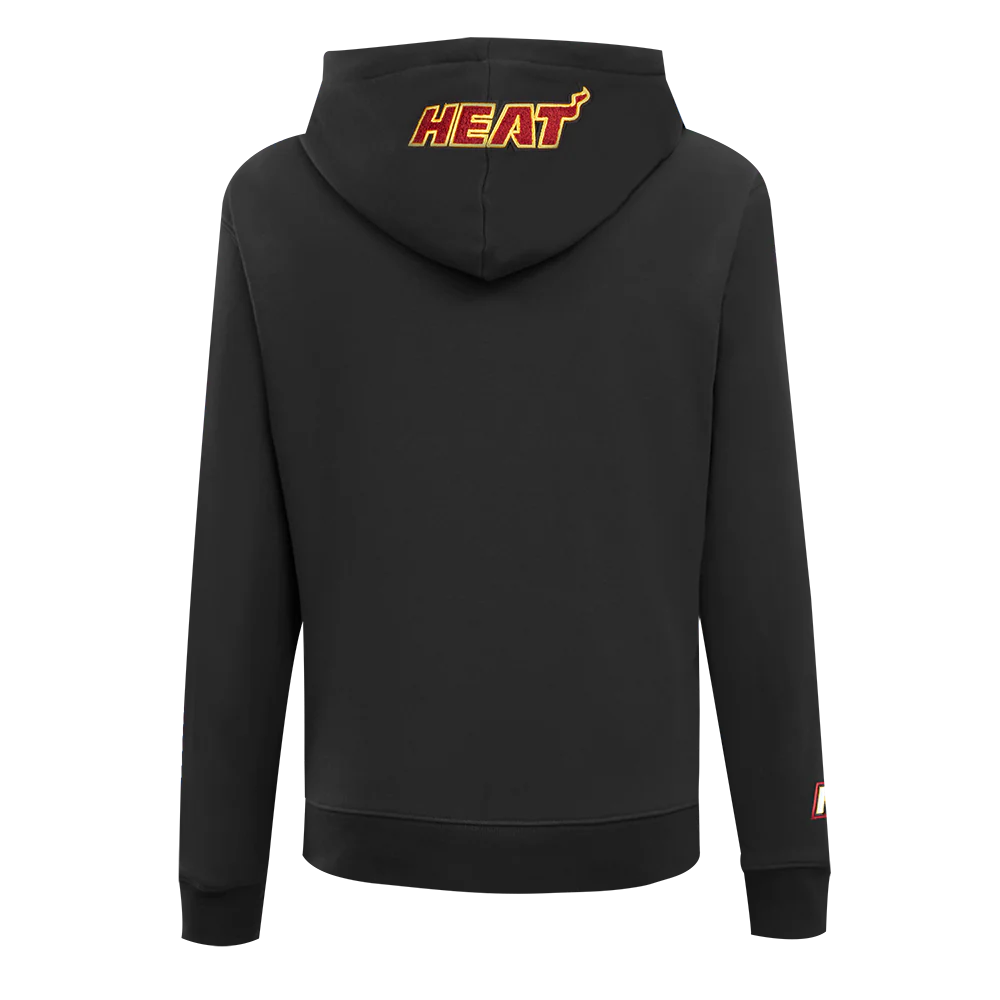 NBA MIAMI HEAT CLASSIC WOMEN'S FLEECE PULLOVER HOODIE (BLACK) - Image 5