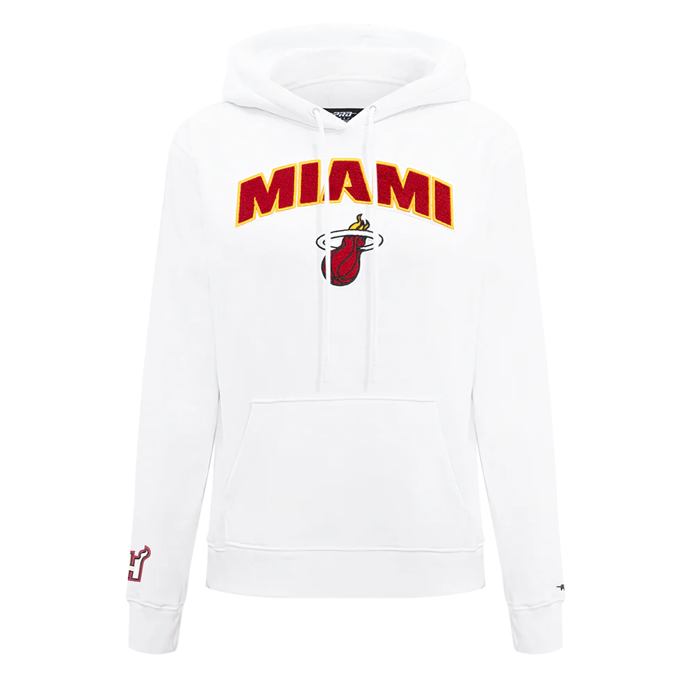 NBA MIAMI HEAT CLASSIC FLEECE PULLOVER HOODIE (WHITE)