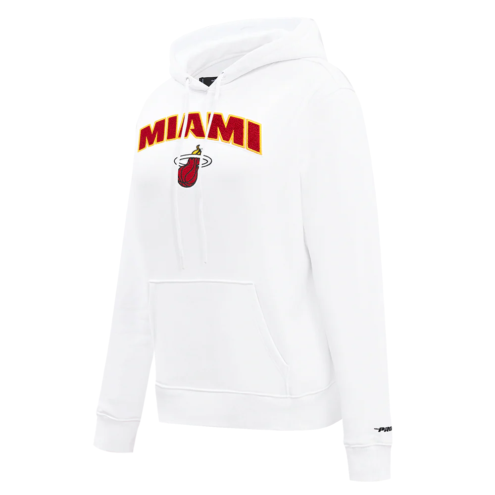 NBA MIAMI HEAT CLASSIC FLEECE PULLOVER HOODIE (WHITE) - Image 2
