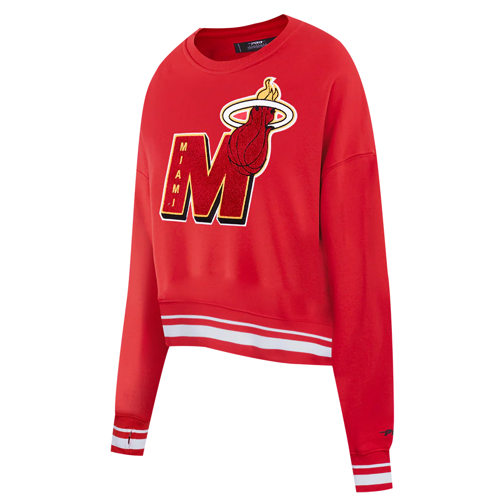 NBA MIAMI HEAT MASHUP WOMEN'S RIB CREWNECK (RED) - Image 2