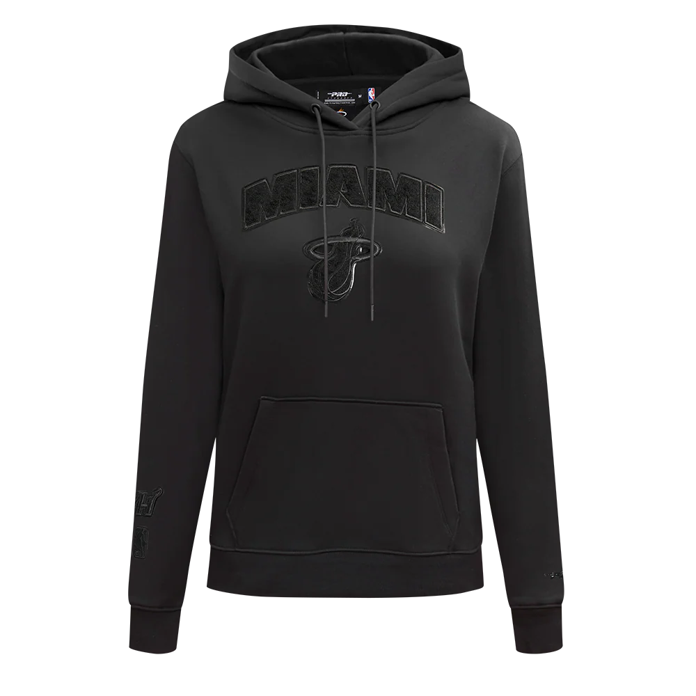 NBA MIAMI HEAT TRIPLE BLACK WOMEN'S FLC PO HOODIE (TRIPLE BLACK WOMEN'S)