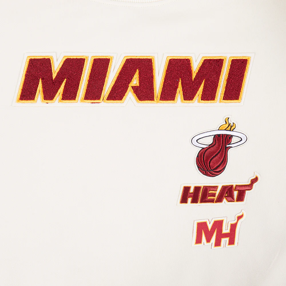 NBA MIAMI HEAT RETRO CLASSIC WOMEN'S CREWNECK (EGGSHELL/ BLACK) - Image 7
