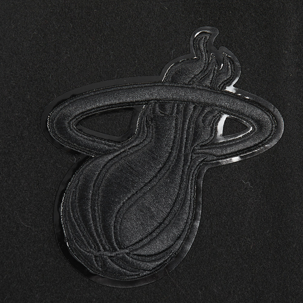 NBA MIAMI HEAT TRIPLE BLACK WOMEN'S WOOL VARSITY JACKET (TRIPLE BLACK WOMEN'S) - Image 6
