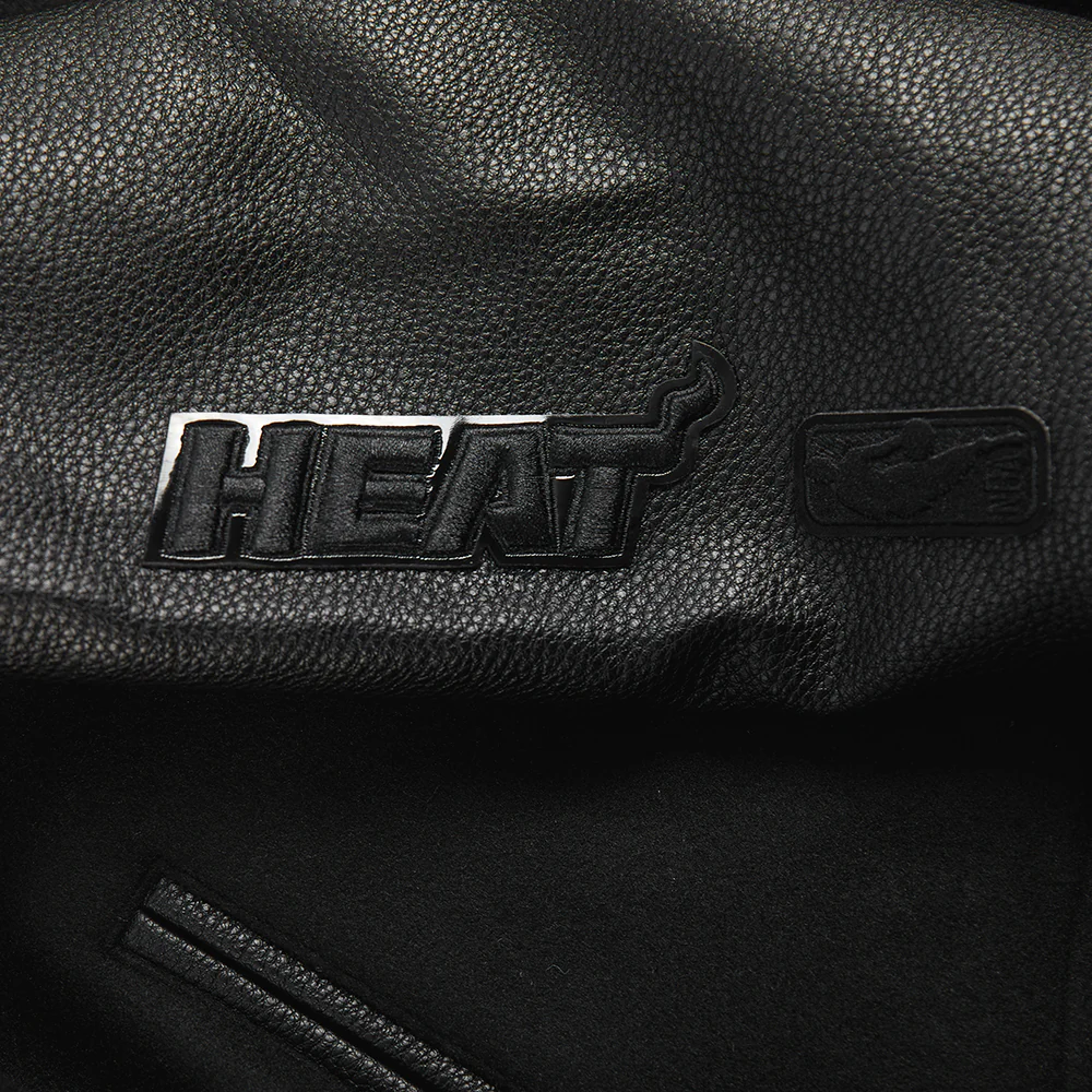 NBA MIAMI HEAT TRIPLE BLACK WOMEN'S WOOL VARSITY JACKET (TRIPLE BLACK WOMEN'S) - Image 7
