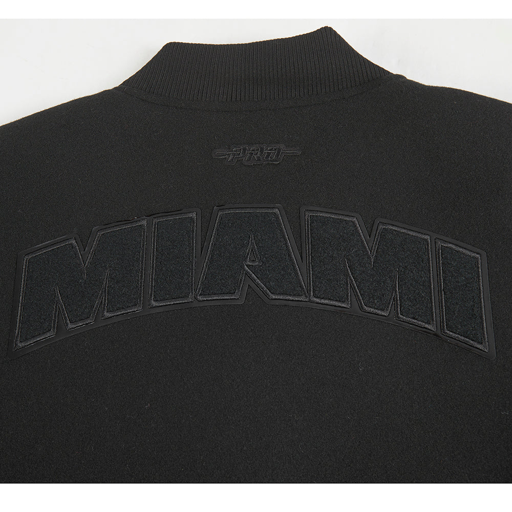 NBA MIAMI HEAT TRIPLE BLACK WOMEN'S WOOL VARSITY JACKET (TRIPLE BLACK WOMEN'S) - Image 8
