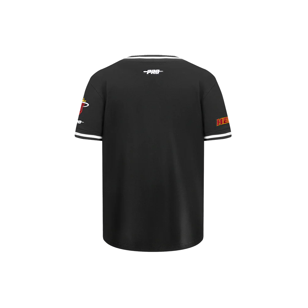 NBA MIAMI HEAT CLASSIC LITTLE BOYS SHORT SLEEVE STRIPED RIB TEE (BLACK) - Image 3