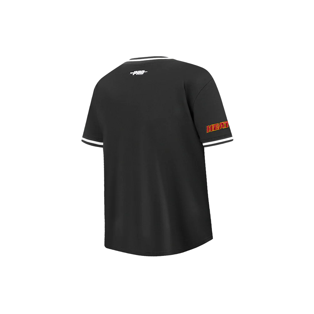 NBA MIAMI HEAT CLASSIC LITTLE BOYS SHORT SLEEVE STRIPED RIB TEE (BLACK) - Image 4