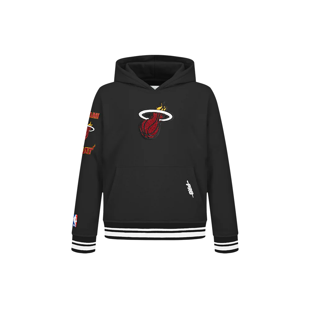 NBA MIAMI HEAT CLASSIC LITTLE GIRLS FLEECE FULL ZIP HOODIE (BLACK)