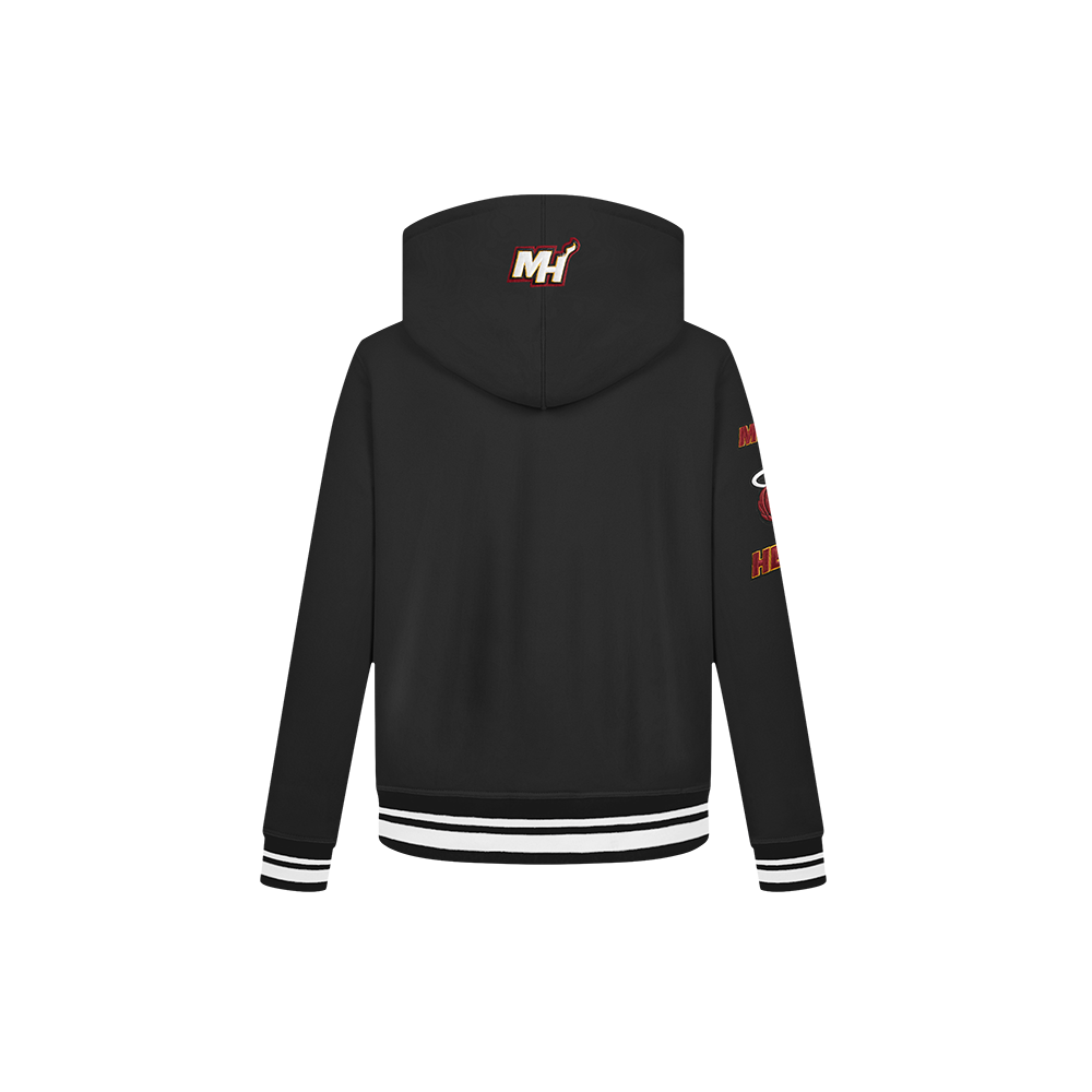 NBA MIAMI HEAT CLASSIC LITTLE GIRLS FLEECE FULL ZIP HOODIE (BLACK) - Image 3