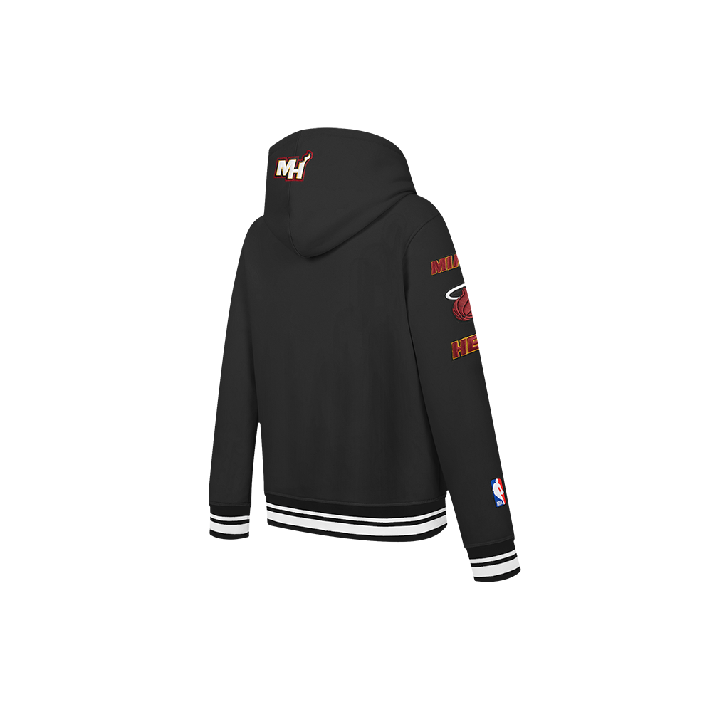 NBA MIAMI HEAT CLASSIC LITTLE GIRLS FLEECE FULL ZIP HOODIE (BLACK) - Image 4