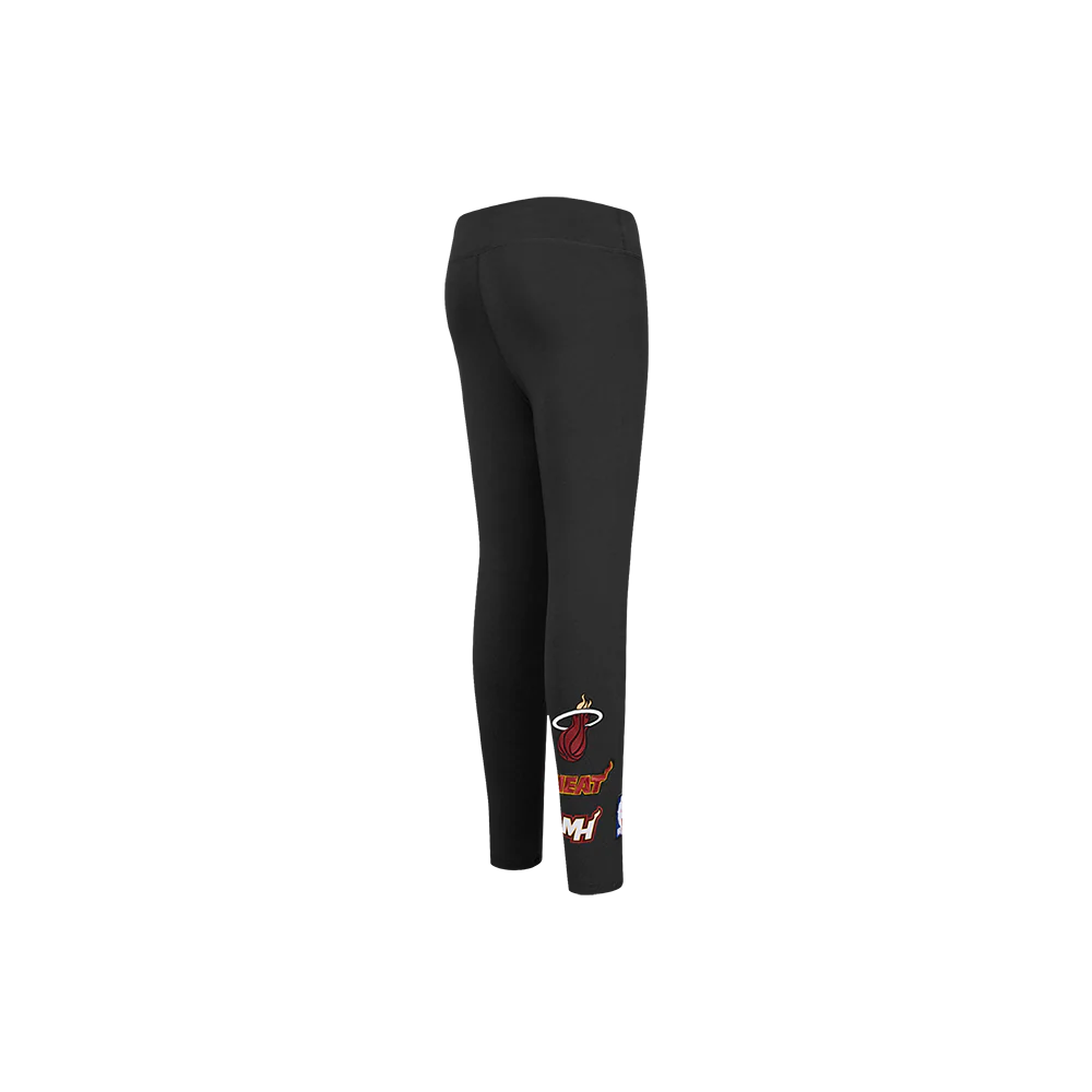 NBA MIAMI HEAT RETRO CLASSIC LITTLE GIRLS LEGGING (BLACK) - Image 3