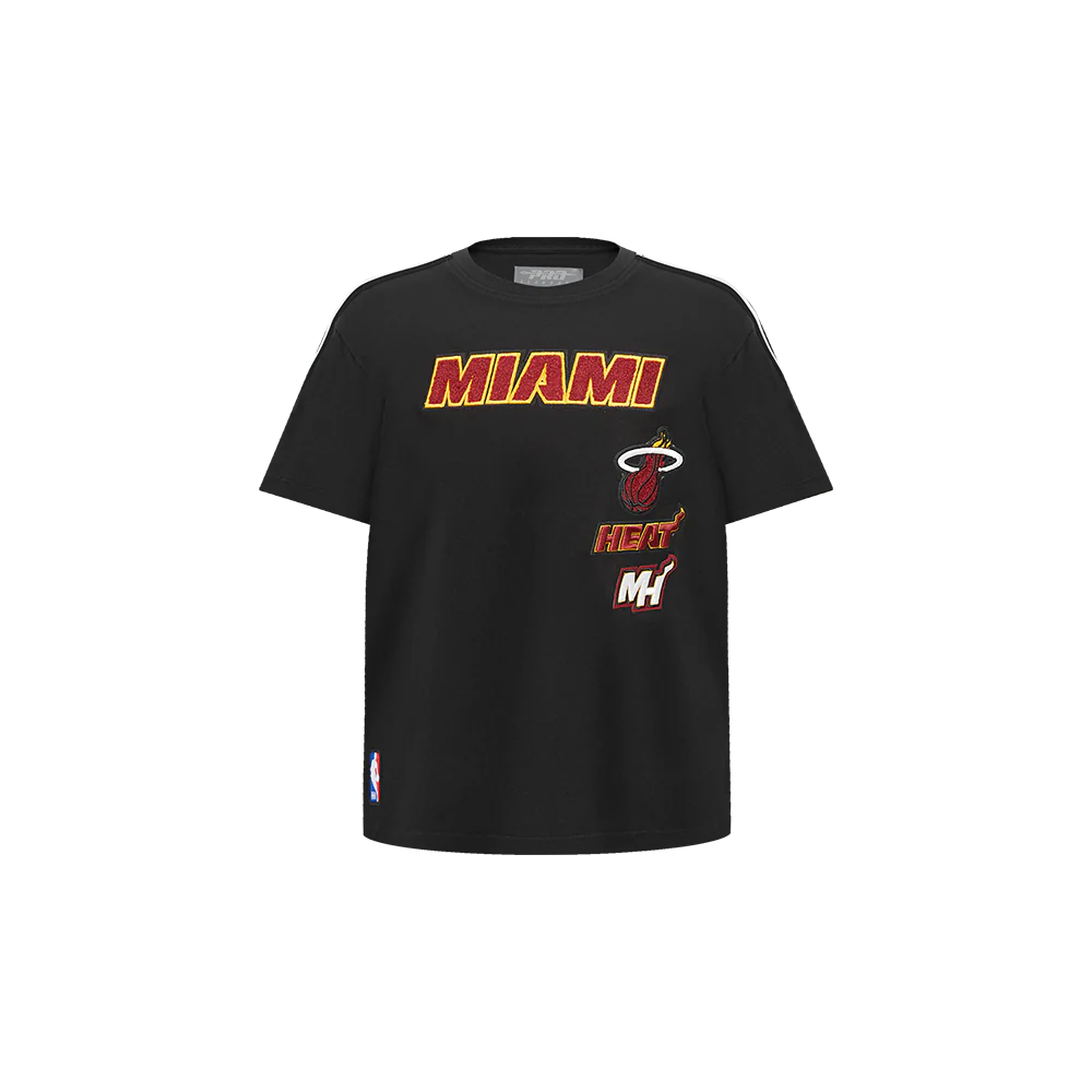 NBA MIAMI HEAT RETRO CLASSIC TODDLER BOYS SHORT SLEEVE TAPING TEE (BLACK)