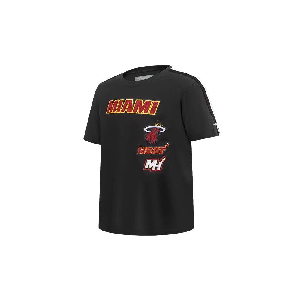 NBA MIAMI HEAT RETRO CLASSIC TODDLER BOYS SHORT SLEEVE TAPING TEE (BLACK) - Image 2
