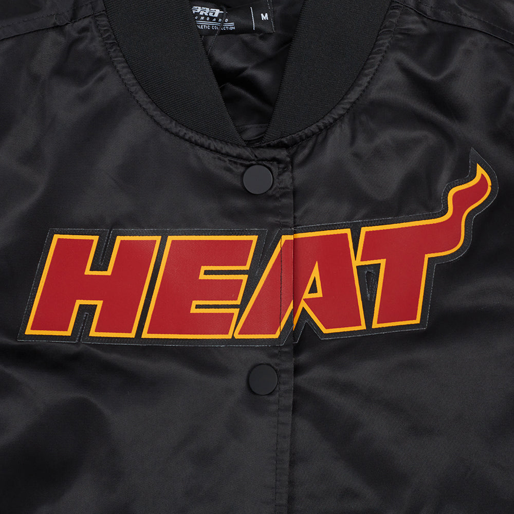 NBA MIAMI HEAT CLASSIC WOMEN'S SATIN JACKET (BLACK) - Image 5