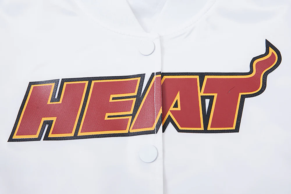 NBA MIAMI HEAT CLASSIC WOMEN'S SATIN JACKET (WHITE) - Image 5
