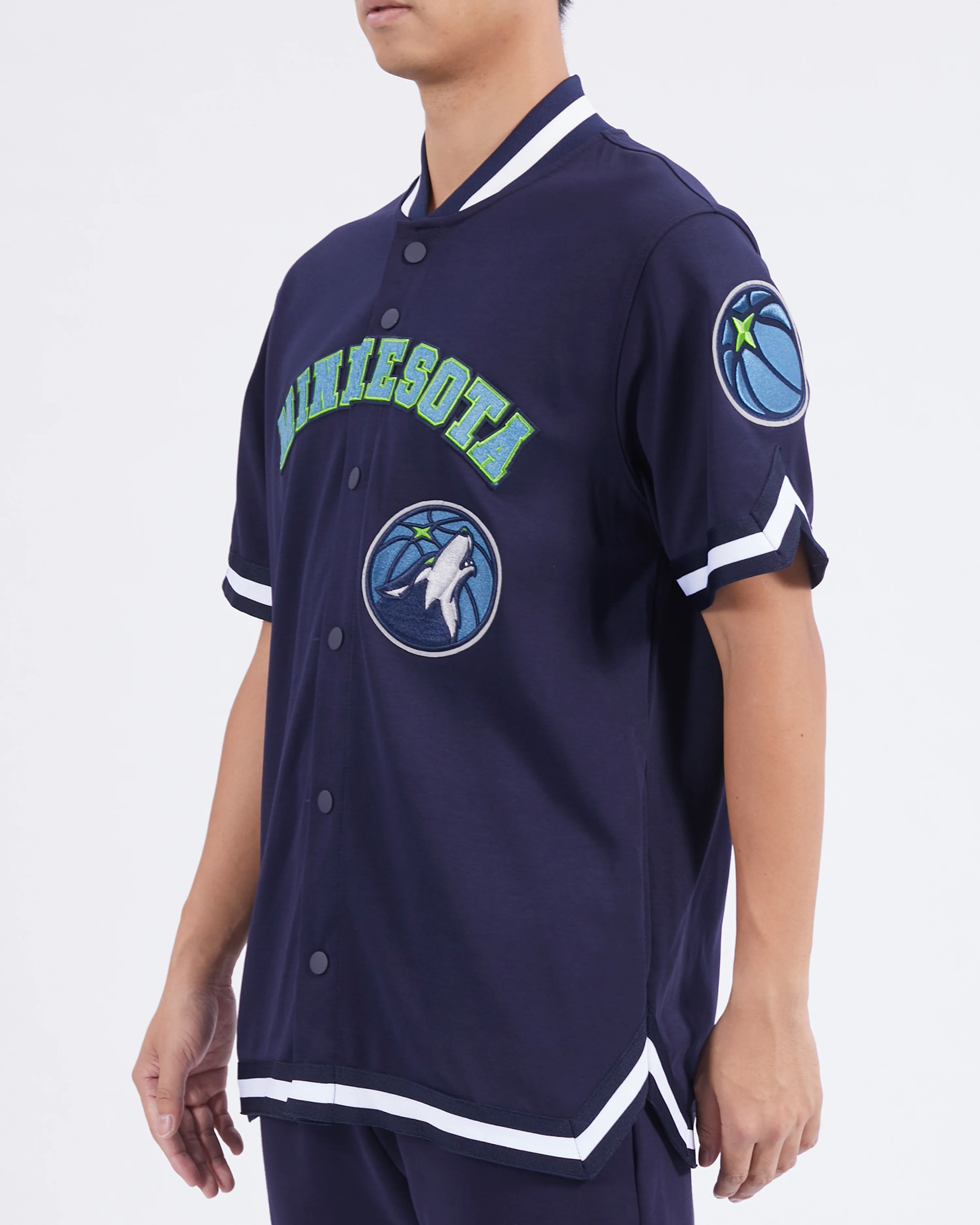 NBA MINNESOTA TIMBERWOLVES CLASSIC MEN'S PRO SS DOUBLE KNIT JACKET (MIDNIGHT NAVY) - Image 5