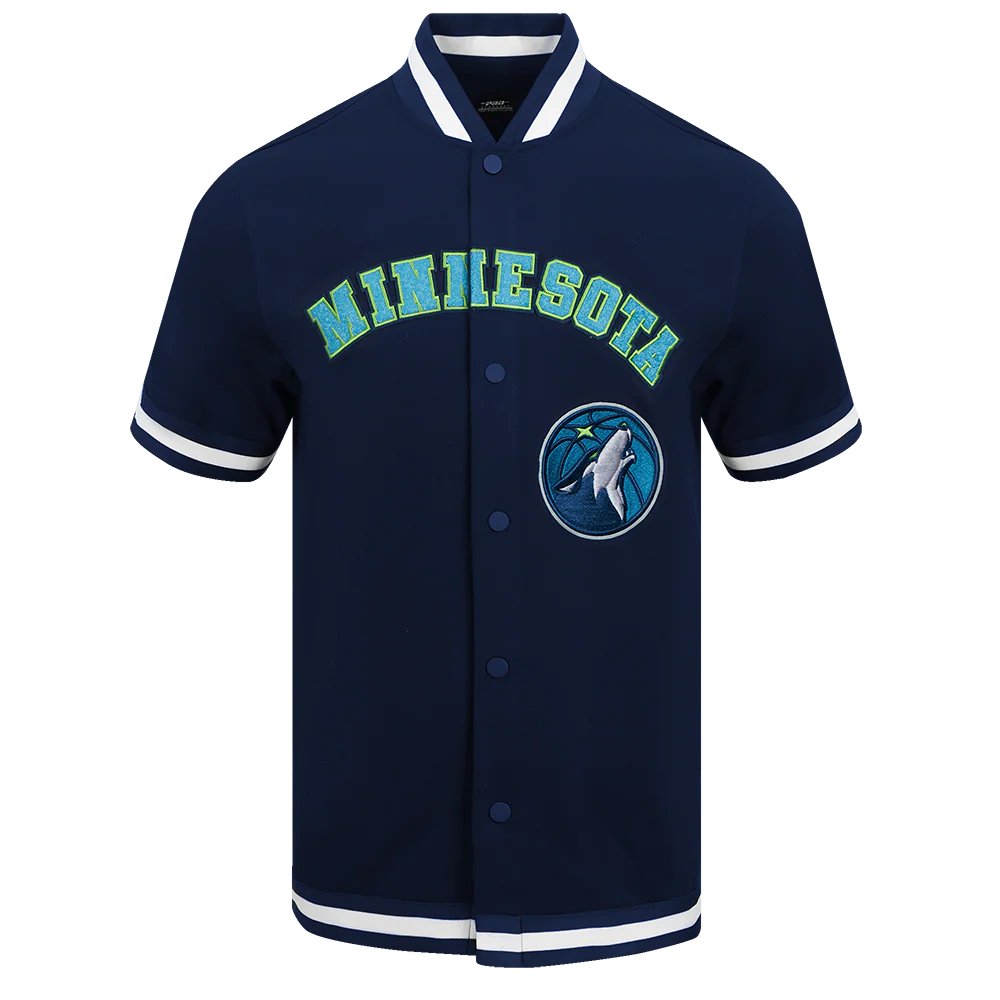 NBA MINNESOTA TIMBERWOLVES CLASSIC MEN'S PRO SS DOUBLE KNIT JACKET (MIDNIGHT NAVY) - Image 7