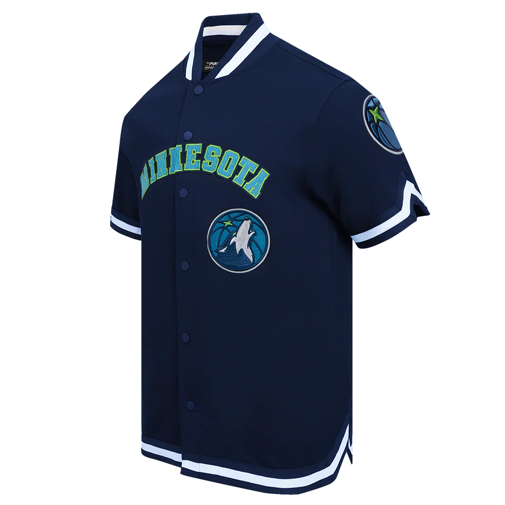 NBA MINNESOTA TIMBERWOLVES CLASSIC MEN'S PRO SS DOUBLE KNIT JACKET (MIDNIGHT NAVY) - Image 8