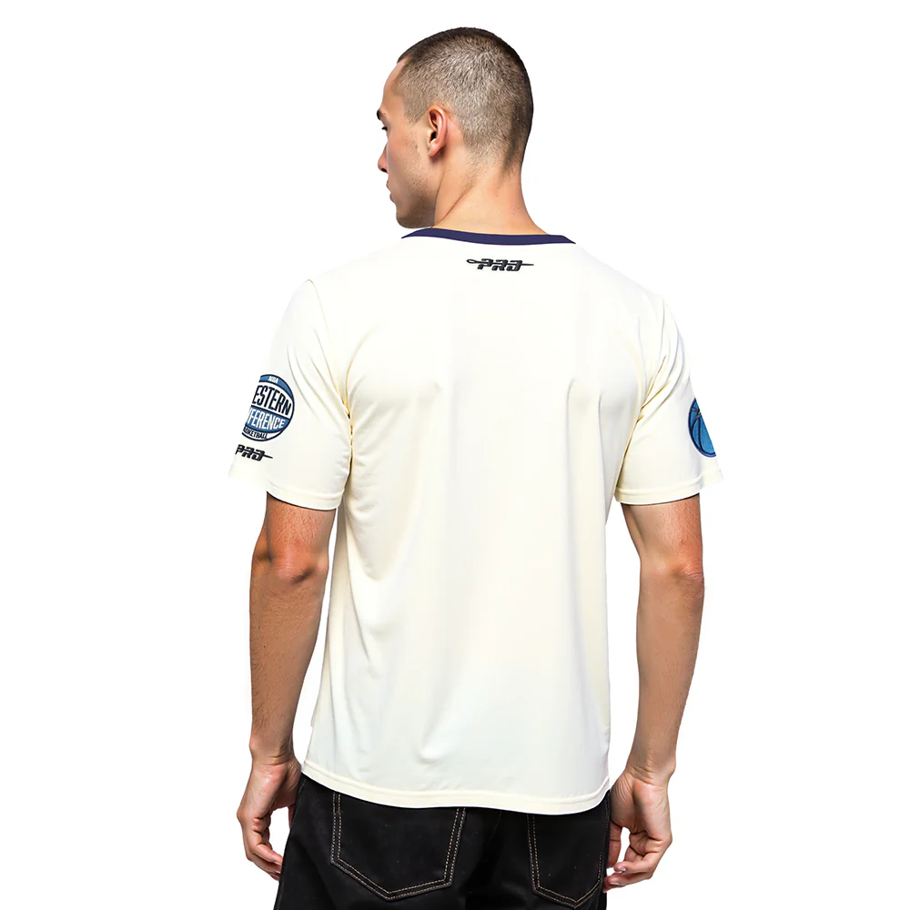 MINNESOTA TIMBERWOLVES MODERN ORIGINALS MEN'S RINGER TEE (EGGSHELL/ MIDNIGHT NAVY) - Image 2