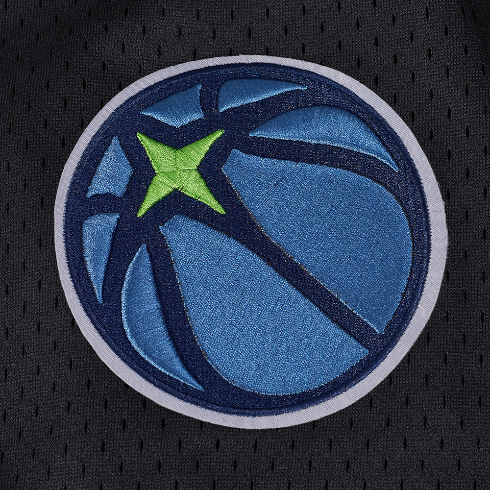 NBA MINNESOTA TIMBERWOLVES ANTHONY EDWARDS #5 CLASSIC MESH PNN MEN'S MESH BUTTON DOWN SHIRT (BLACK) - Image 10
