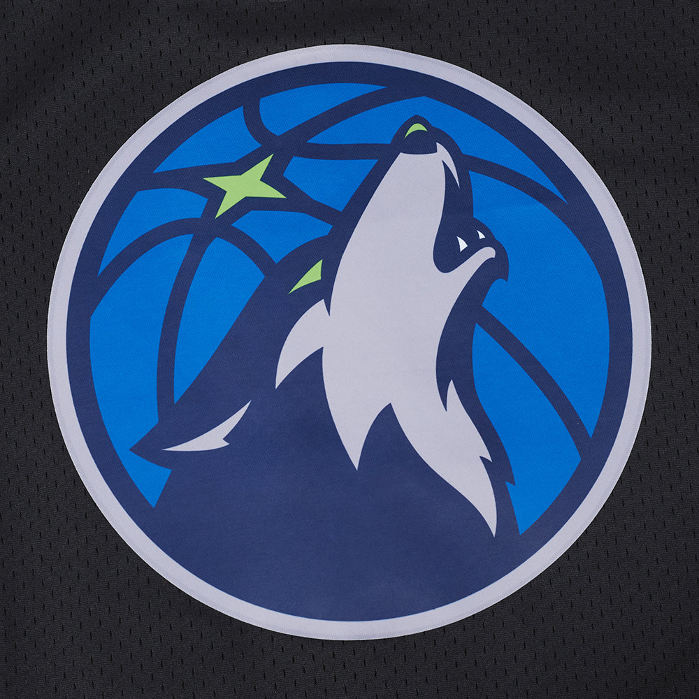 NBA MINNESOTA TIMBERWOLVES ANTHONY EDWARDS #5 CLASSIC MESH PNN MEN'S MESH BUTTON DOWN SHIRT (BLACK) - Image 11