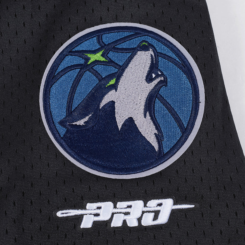 NBA MINNESOTA TIMBERWOLVES ANTHONY EDWARDS #5 CLASSIC MESH PNN MEN'S MESH BUTTON DOWN SHIRT (BLACK) - Image 12