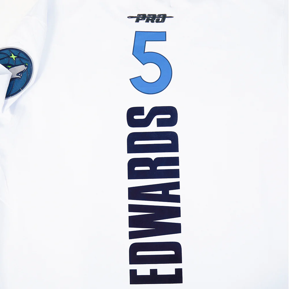 NBA MINNESOTA TIMBERWOLVES ANTHONY EDWARDS #5 CLASSIC PNN MEN'S SJ T (WHITE) - Image 7