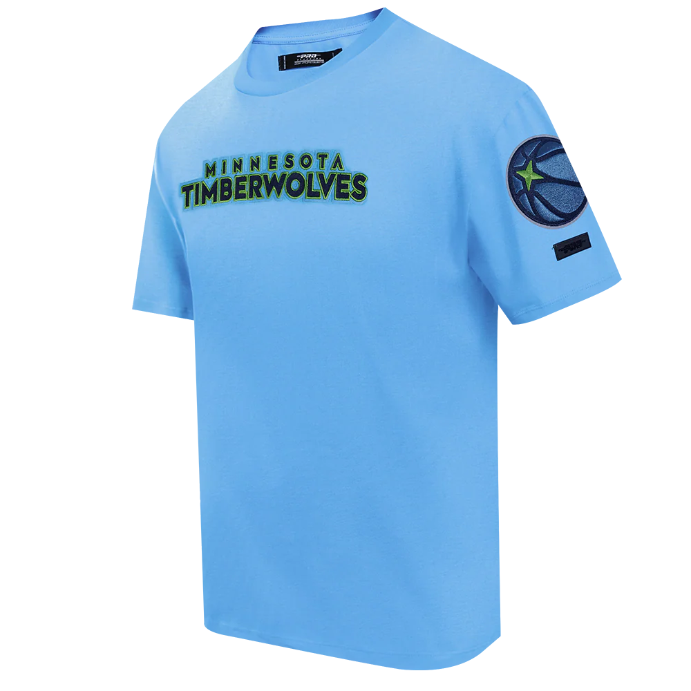 NBA MINNESOTA TIMBERWOLVES CLASSIC CHENILLE MEN'S TEE (UNIVERSITY BLUE) - Image 2