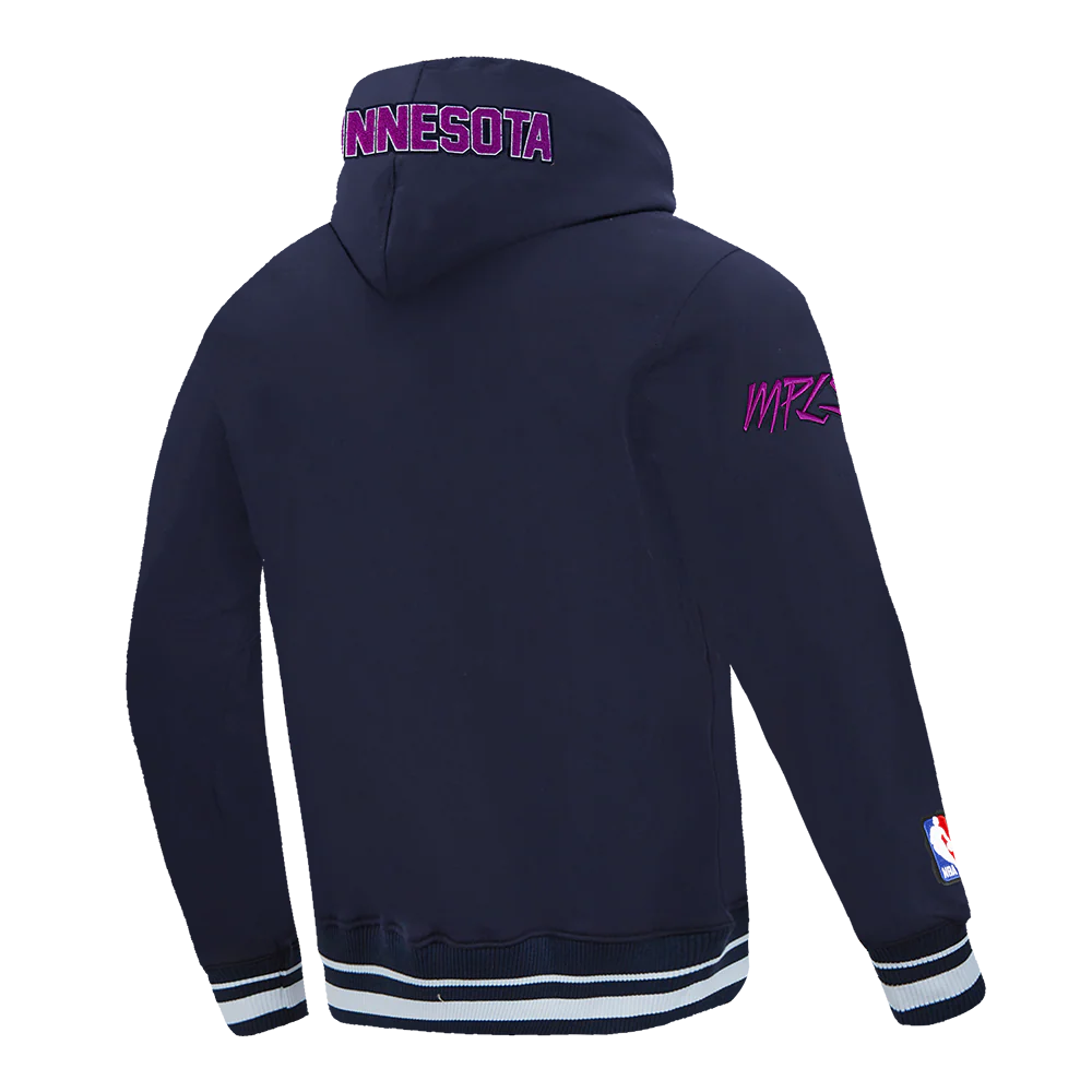 NBA MINNESOTA TIMBERWOLVES CITY EDITION 25-26 MEN'S RIB FLC PO HOODIE (MIDNIGHT NAVY) - Image 4