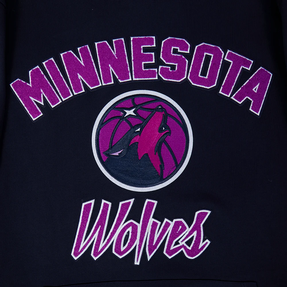 NBA MINNESOTA TIMBERWOLVES CITY EDITION 25-26 MEN'S RIB FLC PO HOODIE (MIDNIGHT NAVY) - Image 5
