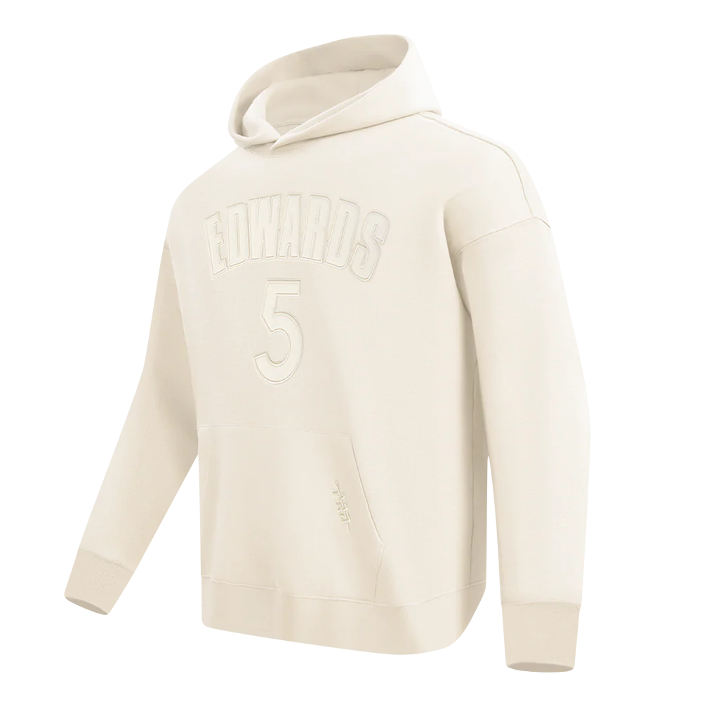 NBA MINNESOTA TIMBERWOLVES ANTHONY EDWARDS #5 NEUTRAL PNN MEN'S DROP SHOULDER FLC PO HOODIE (EGGSHELL) - Image 6